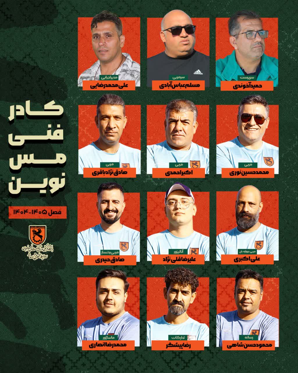 رونمایی از کادر فنی تیم مس نوین رفسنجان