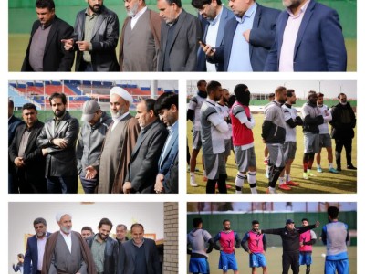 حضور مسئولان ارشد شهرستان در محل تمرین تیم فوتبال بزرگسالان مس رفسنجان