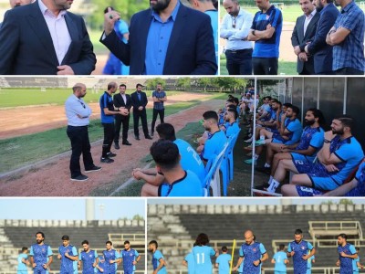 حضور معاون منابع انسانی و پشتیبانی شرکت ملی صنایع مس ايران در تمرين تيم فوتبال مس رفسنجان